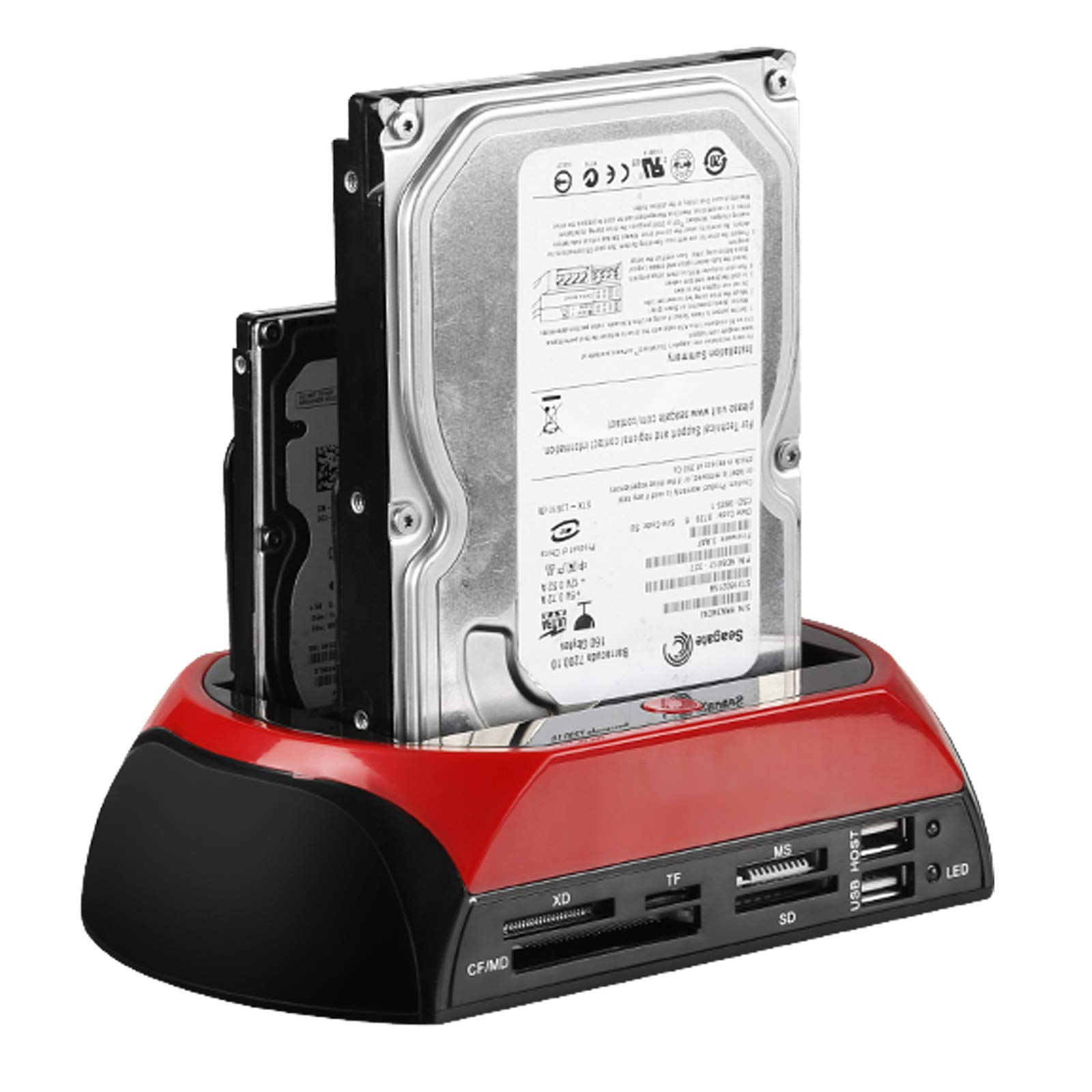 Multifunctional HDD Card Reader Docking Station Dual USB 2.0 2.5'' 3.5 Inch IDE SATA External HDD Box Hard Disk Drive Enclosure