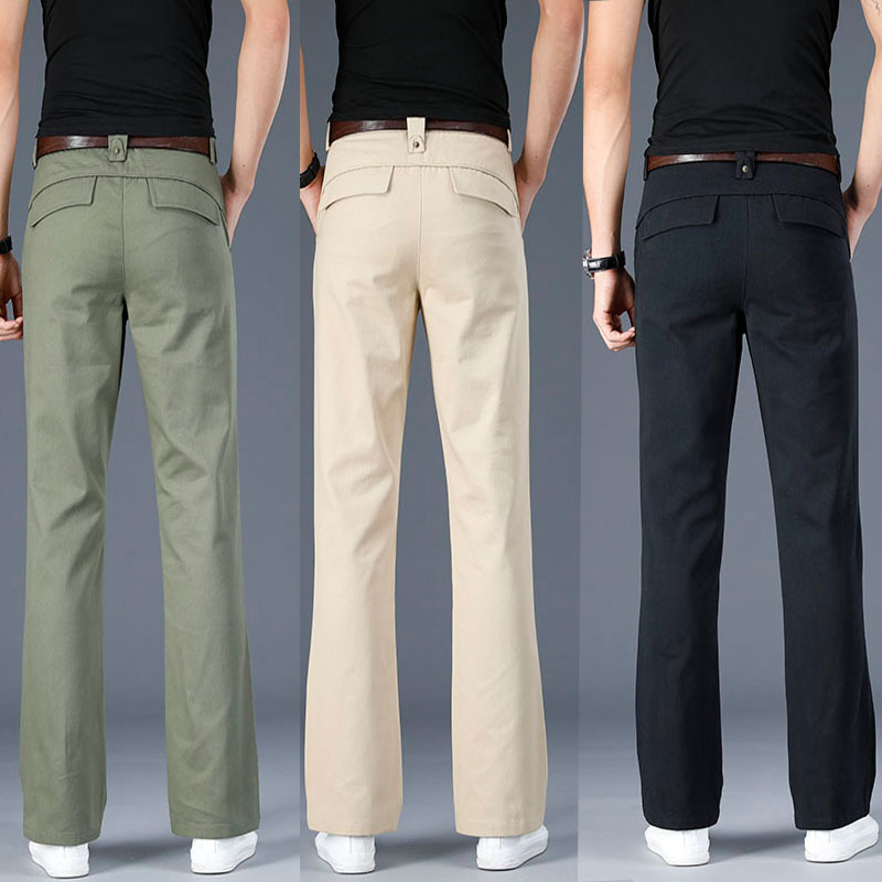 Men's Micro Flare Casual Pants  Loose Men's Flared Casual Pants Classic Design Flared Pants