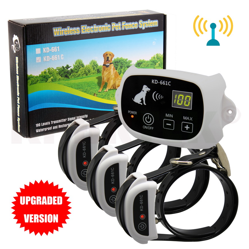 Upgraded Version Wireless Pet Dog Electronic Fence System With Rechargeable Transmitter and Receiver Drop Shipping 15-28nf