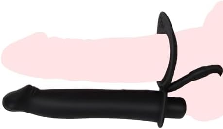 Silicone Strap On Penis Butt Plug, Double Penetration Dildo Vibrator with Cock Ring, Delay Ejaculation Anus Plug Massager Adult Erotic Anal Sex Toys for Male Man Women Couples