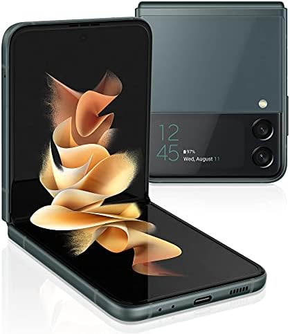 SAMSUNG Galaxy Z Flip 3 5G Factory Unlocked Android Cell Phone US Version Smartphone Flex Mode Intuitive Camera Compact 128GB Storage US Warranty, Green (Renewed)